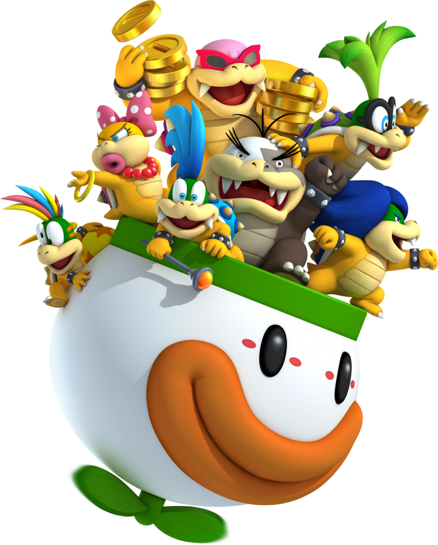 7 Koopalings in Koopa Clown Car