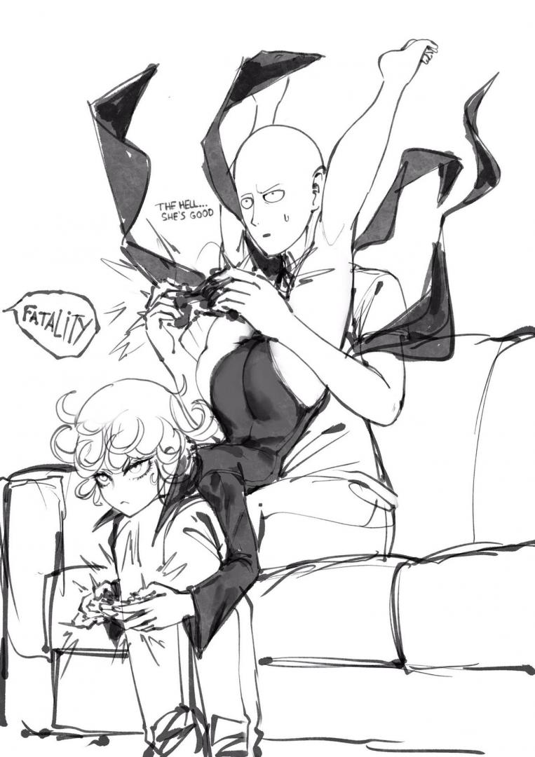 tatsumaki_vs_saitama_by_thegoldensmurf