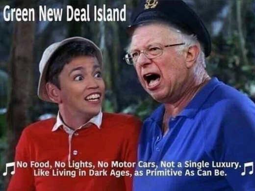 green-new-deal-island-aoc-bernie-sanders-dresses-as-gilligan-skipper