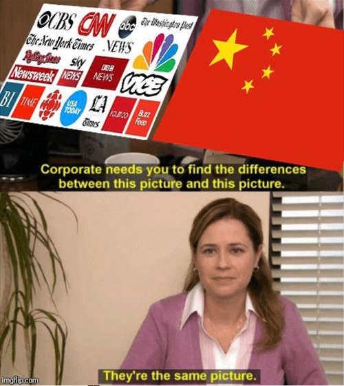 office-corporate-difference-in-pictures-media-cnn-abc-nyt-post-vice-newsweek-msnbc-china-flag-theyre-the-same