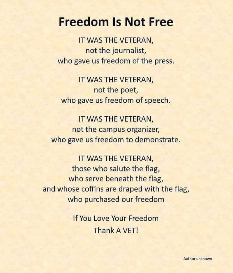 Freedom is not free