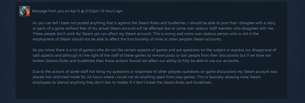 my responce to Steam ignoring my appeal