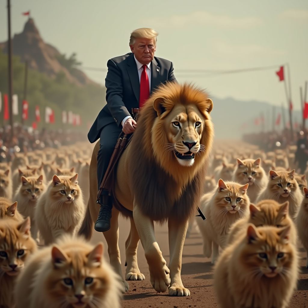 Trump-Lion-Cat Army